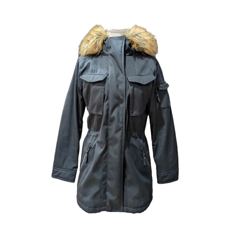 S13 New York Women's Faux Fur Black Jacket Size S